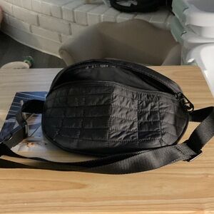 Black Quilted Men's Crossbody Bag